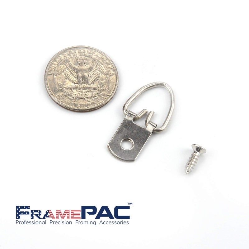 FramePac D Ring Picture Hangers with Screws - 100 Pack - Bulk D Rings - Pro Quality Hangers - Picture Hanging Solutions - Image 5